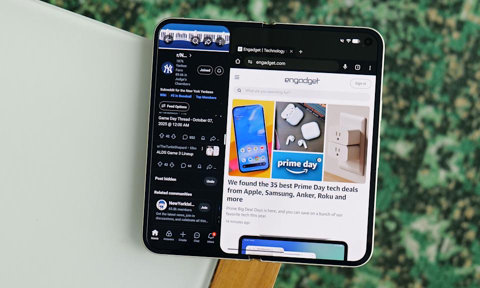 هناك ميزة جديدة لتعدد المهام في Pixel 10 Pro Fold تتيح لك تخصيص حجم التطبيقات في وضع تقسيم الشاشة وتوسيعها بسرعة بمجرد النقر على النافذة الخاصة بها. 