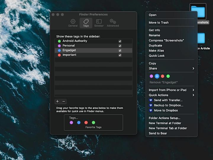 وضع العلامات على نظام التشغيل MacOS