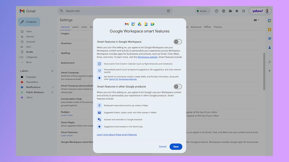 سيؤدي تعطيل Gemini في Google Workspace أيضًا إلى إيقاف الميزات الأخرى.