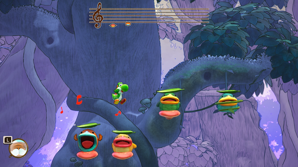 يحب Croakaokes الغناء عندما يقفز Yoshi على رؤوسهم.