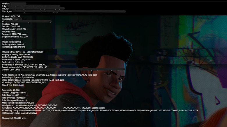 إحصائيات تدفق Netflix متراكبة على الإطار من Spider Man Into the Spider-Verse