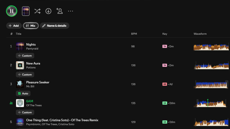 يتم عرض قائمة تشغيل Spotify في التطبيق على نظام التشغيل Windows 11